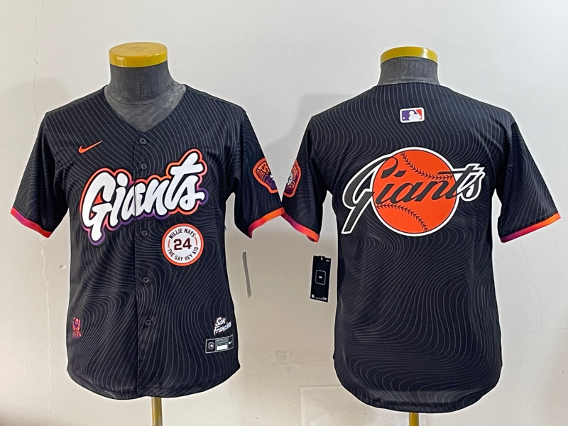 Youth 2025 MLB San Francisco Giants blank black jersey style 11